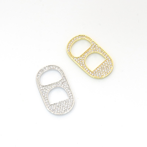 18k Gold Plated Zircon Soda Pull Tab <strong>Charm</strong> <strong>Pig</strong> Nose <strong>Charm</strong> Pendants for Jewelry Accessory - Product Image 3