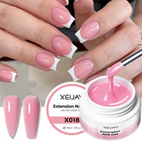 Gel de construction rapide Hema Free aux ingrédients sûrs, 18 couleurs, rose laiteux, pour extension d'ongles, gel poly acrylique pour apex d'ongle
