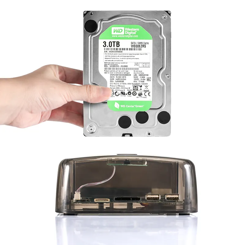 Transparent For 2.5/3.5 Inch External Dual Bay SATA HDD Dongking 2bay Sata/ide Hard Disk Drive Offline Clone UASP