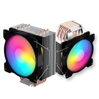 Refroidisseur de processeur haute performance RVB LED 6 tuyaux Ventilateur de refroidissement universel pour PC Intel