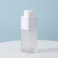 Flacon pompe rotatif sous vide pour lotion, en plastique PP avec surface givrée ASPP, pour emballage de soins de la peau et crème de voyage