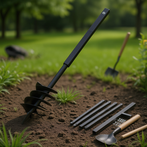 Poignée de tarière à visser au sol 29'6" avec tube d'extension noir, accessoire d'outil de jardin - Product Image 2