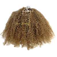 Extensions de cheveux humains VMAE Virgin Ash Honey Blonde 613 27 Raw Coily Afro Kinky Curly Puff Wrap Around Drawstring Ponytails