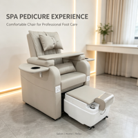 Station de pédicure portable avec bain de pieds massant, bassin sans tuyauterie, repose-pieds réglable et équipement de salon inclinable
