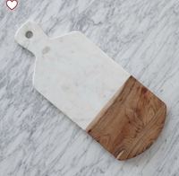 Set de table en marbre fait à la main pour restaurants assiette de service décorative avec corde suspendue ensemble de planche d'acacia en marbre
