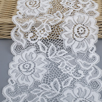Garniture de dentelle de broderie de maille élastique de qualité supérieure de 15cm pour la lingerie de dames
