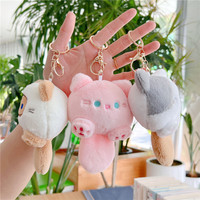 Porte-clés mignon en peluche miniature, pendentif de sac en peluche douce, jouet en peluche de dessin animé
