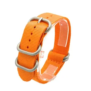 Высокое качество 18 20 22 24 мм спортивные армейские парусиновые оранжевый черный синий красный серый наручные часы ремешок 5 колец zulu часы ремешок