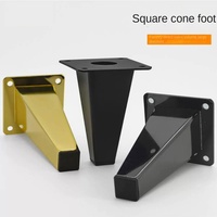 Pieds de meubles en acier en forme de pyramide carrée pour table de chevet, table basse, meuble TV et support de canapé