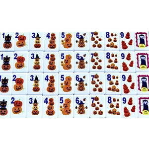 Jeu de tuiles de mahjong américain sur le thème d'Halloween, 160 pièces, jeu de mahjong universel portable - Product Image 3