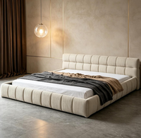 Lit en métal et tissu moderne, rembourré, avec rangement, en bois, pour chambre à coucher, mobilier de maison économique, vente en gros, durée de vie 3-5 ans