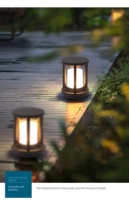 Lampe de poteau LED étanche IP65 10W blanc chaud pour aménagement paysager, base E27, pour jardin, Ra90, AC85-265V, garantie 3 ans, DSLUX D160*H230mm