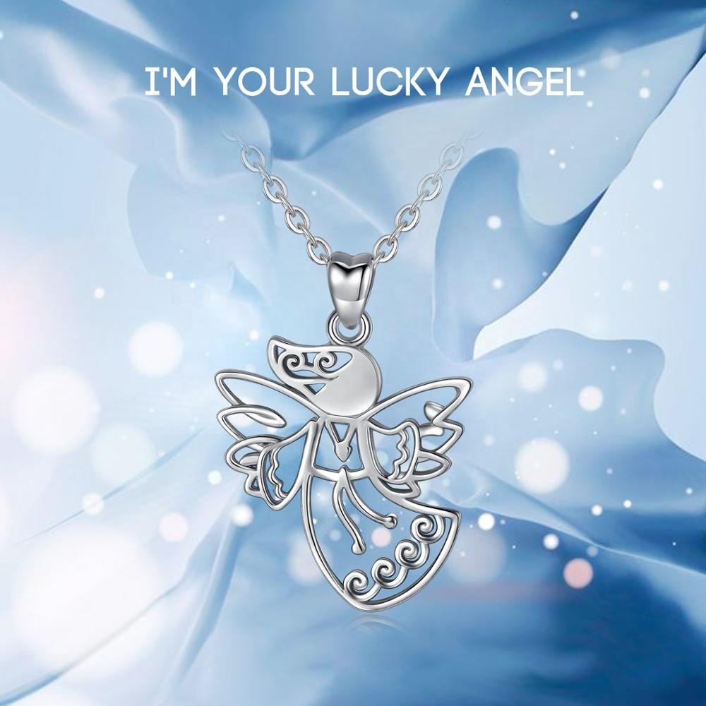 Mode 925 sterling gardien argenté mini petit ange aile charme pendentif