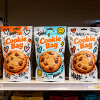 Sachet personnalisé imprimé pour biscuits, scellable à chaud, avec fermeture éclair, pour emballage alimentaire, en plastique PE, réutilisable, pochette verticale, sac Mylar