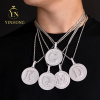 Pendentif Lettre Moissanite en Argent 925 VVS, Personnalisable pour Femme et Homme, Réagit au Testeur de Diamant