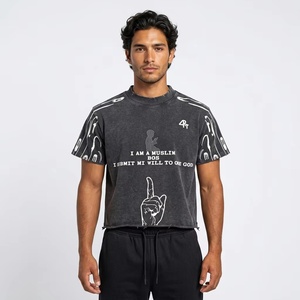 Camiseta Personalizada para Hombre, Estilo Urbano, Hombros Caídos, Corte Ajustado, Ecológica, 280g, Algodón Pesado Lavado, Impresión OEM ODM - Product Image 1