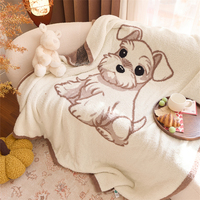 Couverture tricotée 100 % polyester pour lit de chien, douce et chaude, mignonne, cadeau de bureau, 2025