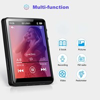 Mini reproductor MP3 portátil, Radio FM, grabadora de voz, lector de E-book, reproductor de vídeo AVI con pantalla grande de 2,8 pulgadas