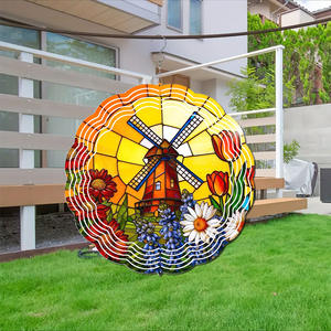 Carillon éolien décoratif suspendu en acier inoxydable, nouveau, coloré, rotatif 3D, pour <span class=keywords><strong>jardin</strong></span> - Product Image 4