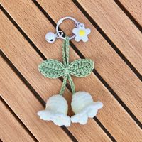 Crochet Muguet Fleur Artificielle Porte-clés Fait À La Main Amigurumi Tricot Crochet Bouffée Fleurs Bellflowers Bluebells Charme