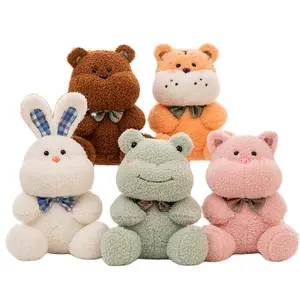 상품 클로 장난감 기업 선물 구매 사랑스러운 애완 동물 토끼 돼지 호랑이 개구리 인형 꽃 곰 스카프 봉제 장난감