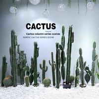 Plantes artificielles décoratives : Cactus pour salles de diffusion en direct, plantes en pot artificielles pour vitrines intérieures, plantes en pot sur le thème du désert