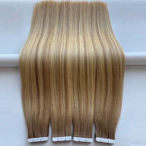 Extensiones de Cabello Humano Virgen Ruso Remy Ultraligeras con Cinta Adhesiva, Doble Trama, Balayage, Colores Populares, Venta al Por Mayor - Product Image 6