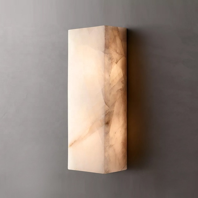 Modern Luxury Marble Wall Lamps Alabaster LED Lights for Living Room Bedroom Hotel Bathroom Decorative Brass Wall Lamps