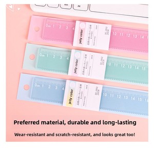 Regla Recta de Plástico Creativa Color Gelatina, Escala de 20 cm de Alta Estética para Estudiantes, Trabajo de Oficina y Dibujo - Product Image 6