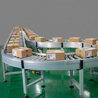Convoyeur à rouleaux pour ligne de production et emballage, équipé d'un support réglable en hauteur