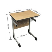 Escritorios de Madera Modernos con Altura Ajustable, Juego de Muebles Escolares, Mesas y Sillas con Separador