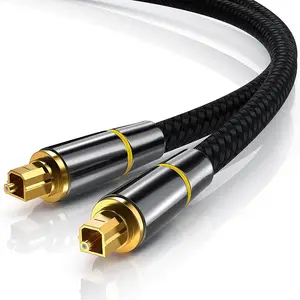 24K Gold plated connector SPDIF Optical Fiber Digital Audio cable Toslink cable with T plug