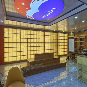 Antiek op maat gemaakte houten vitrinekast voor wijnflessen, groothandel wijnwanddisplayrek voor whisky - Product Image 3