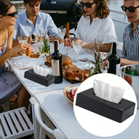 Couverture de boîte à mouchoirs à main rectangulaire noire distributeur de papier facial mural salle de bain vanité cuisine table de nuit voiture de bureau