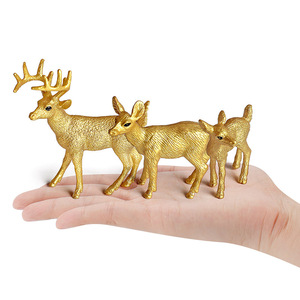 HY Toys 6 piezas Forest Series Gold Edition simulación Animal modelo juguete cola blanca ciervo decoración conjunto para niños juguetes educativos - Product Image 4
