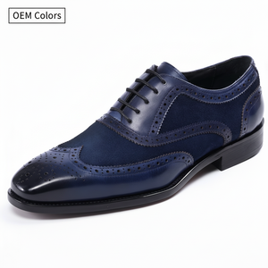 Chaussures habillées en cuir véritable pour hommes, <span class=keywords><strong>prix</strong></span> d'usine, logo personnalisé, chaussures de travail durables pour le bureau - Product Image 1