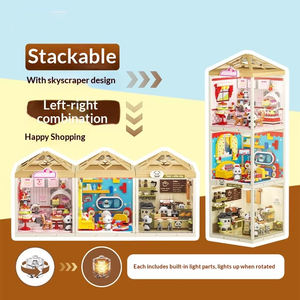 Mini <span class=keywords><strong>Super</strong></span> Town, Juego de Bloques de Construcción Educativos con Escena de Animales Adorables, Modelo DIY, 50 Piezas, Plástico Apilable, con Luz - Product Image 5