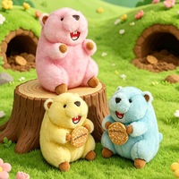 Peluche Marmotte Mignonne, Pendentif Capybara, Coussin Décoratif - Polyester & Coton PP pour Cadeaux d'Anniversaire
