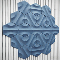 Panneaux muraux acoustiques 3D modernes découpés CNC à motif géométrique, haute performance, ignifuges, écologiques, insonorisants, pour la décoration de gymnases