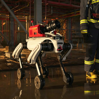 Robot chien intelligent sans fil étanche télécommandé avec transmission d'image pour inspection, sauvetage d'urgence et lutte contre les incendies en extérieur