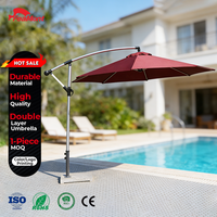 FEAMONT Professioneller Offset-Bananenschirm mit Kurbel-Neigungsmechanismus für Präzise Sonnenwinkelanpassung am Pool