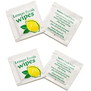 Toallitas húmedas para limpieza del hogar, toallitas húmedas individuales envueltas individualmente con limón, OEM