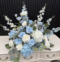 Boule de fleurs artificielle en soie bleue PPS, 50 cm, pour décoration de centre de table de mariage et événements – Grande Vente