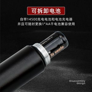 Lampe de poche Zoom LED à lumière rouge, télescopique, portable, pour randonnée, camping, recherche, usage quotidien, mini lampe de poche alimentée par batterie - Product Image 4