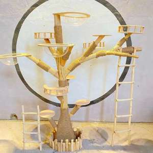 Personnalisé super grand en bois multi-niveaux design unique luxe en bois <span class=keywords><strong>chat</strong></span> maison escalade cadre <span class=keywords><strong>arbre</strong></span> - Product Image 2