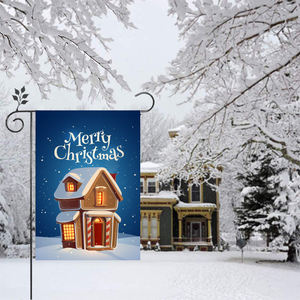 Banderas de lino impresas de doble cara para decoración de jardín, producto promocional, personalizado, para Navidad - Product Image 4