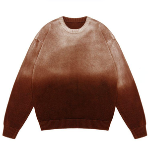 Pulls pour hommes personnalisés avec logo OEM & ODM, en coton jacquard à lettres, col rond, tricot décontracté, pull tricoté d'hiver pour hommes - Product Image 4