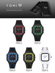 นาฬิกาข้อมือซิลิโคนทรงสี่เหลี่ยม <span class=keywords><strong>TOMI</strong></span> T023 รุ่นใหม่ ปี 2026 ขนาด 42 มม. สำหรับผู้ชายและผู้หญิง หน้าปัดขนาดใหญ่ ดีไซน์เฉพาะตัว - Product Image 5
