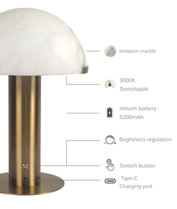 Đèn Bàn Giả Bằng Thạch Cao Không Dây Đèn Trang Trí Nửa Mặt Trăng Đèn Bàn Dự Án Khách Sạn Nhà Hàng Không Dây - Product Image 5