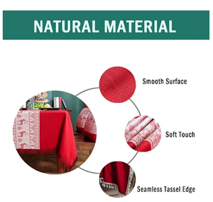 Tovaglie Ricamate Natalizie Rettangolari, Rotonde <span class=keywords><strong>e</strong></span> Ovali per Banchetti, Feste <span class=keywords><strong>e</strong></span> Decorazioni Domestiche - Product Image 3